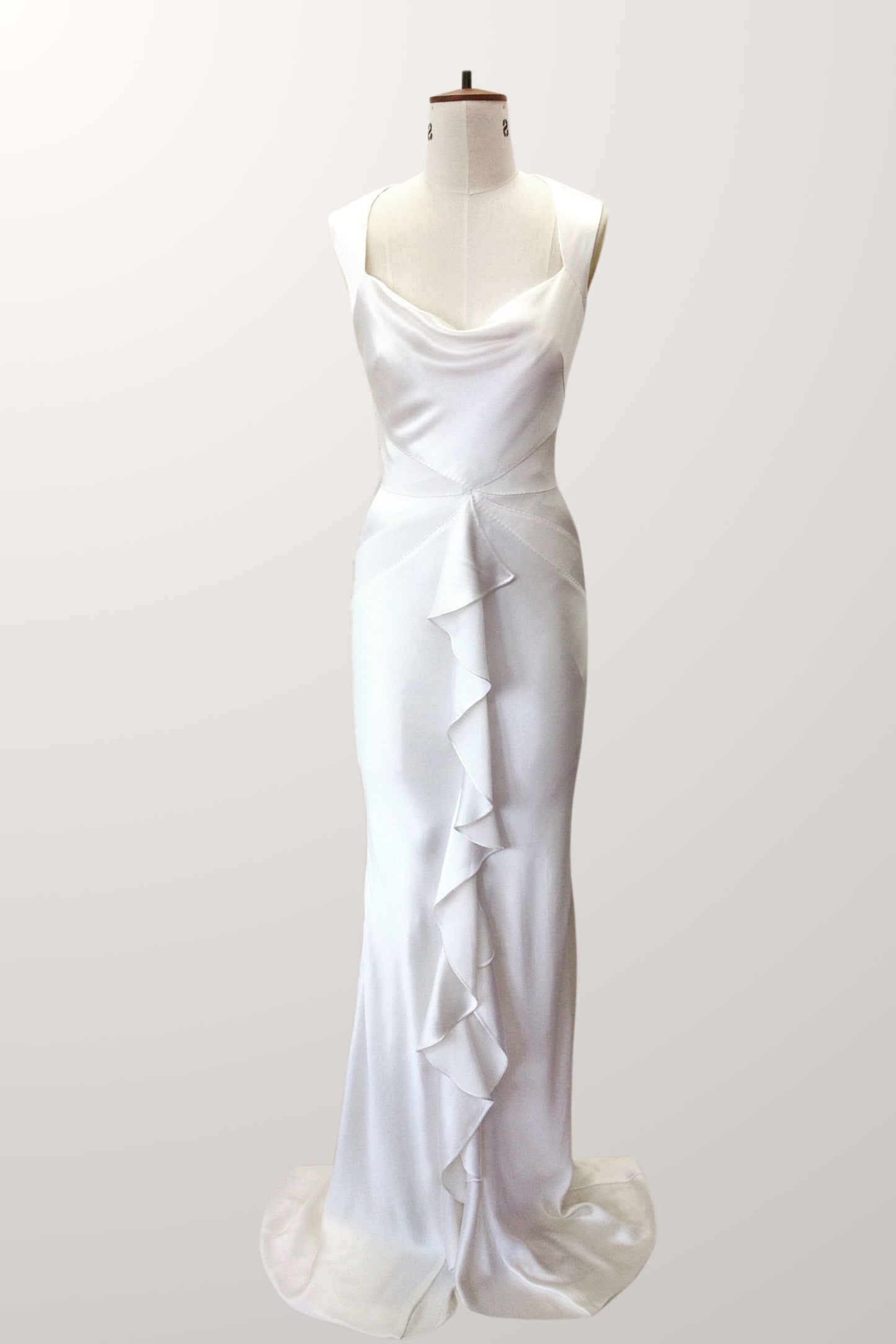 Alexandra Silk Satin Ruffle Bridal Gown