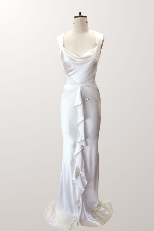 Alexandra Silk Satin Ruffle Bridal Gown