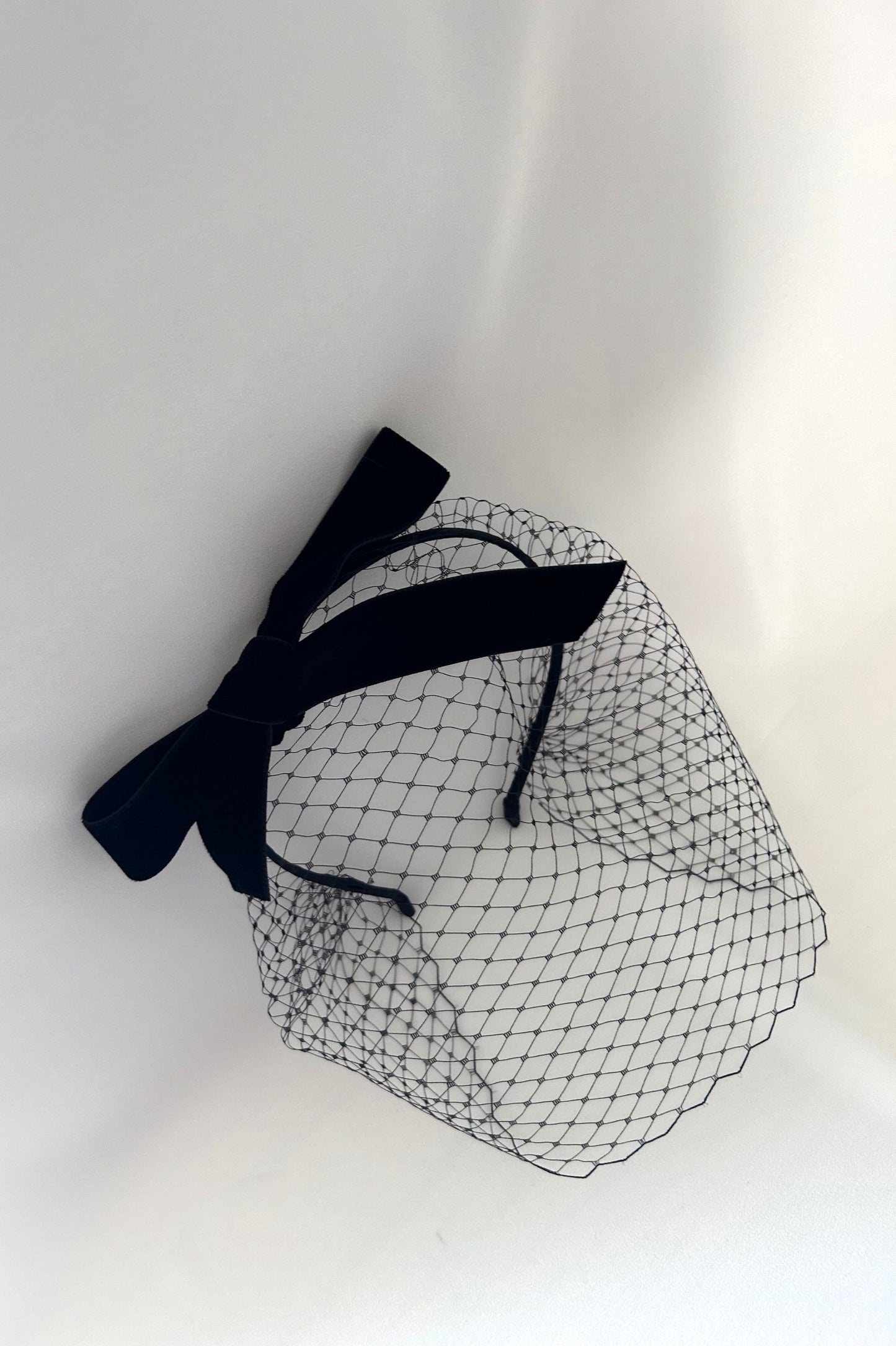 Margaux Velvet Bow Birdcage Veil