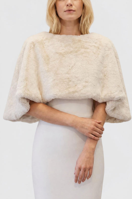 Paris Faux Fur Bridal Cape