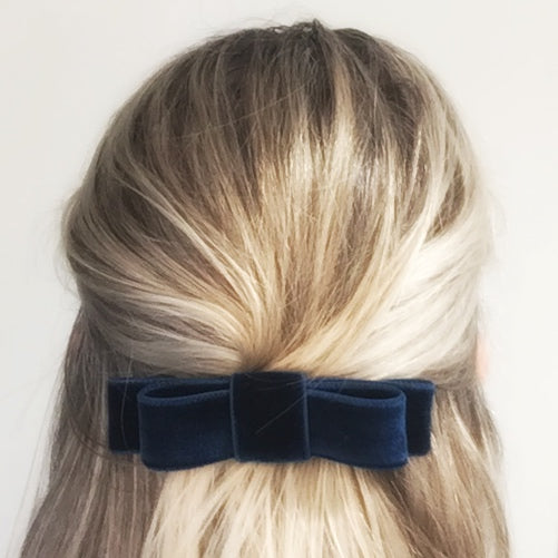 Ines Velvet Double Bow Hair Clip