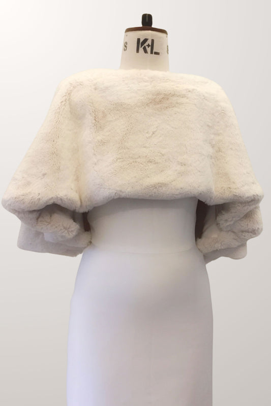 Paris Faux Fur Bridal Cape