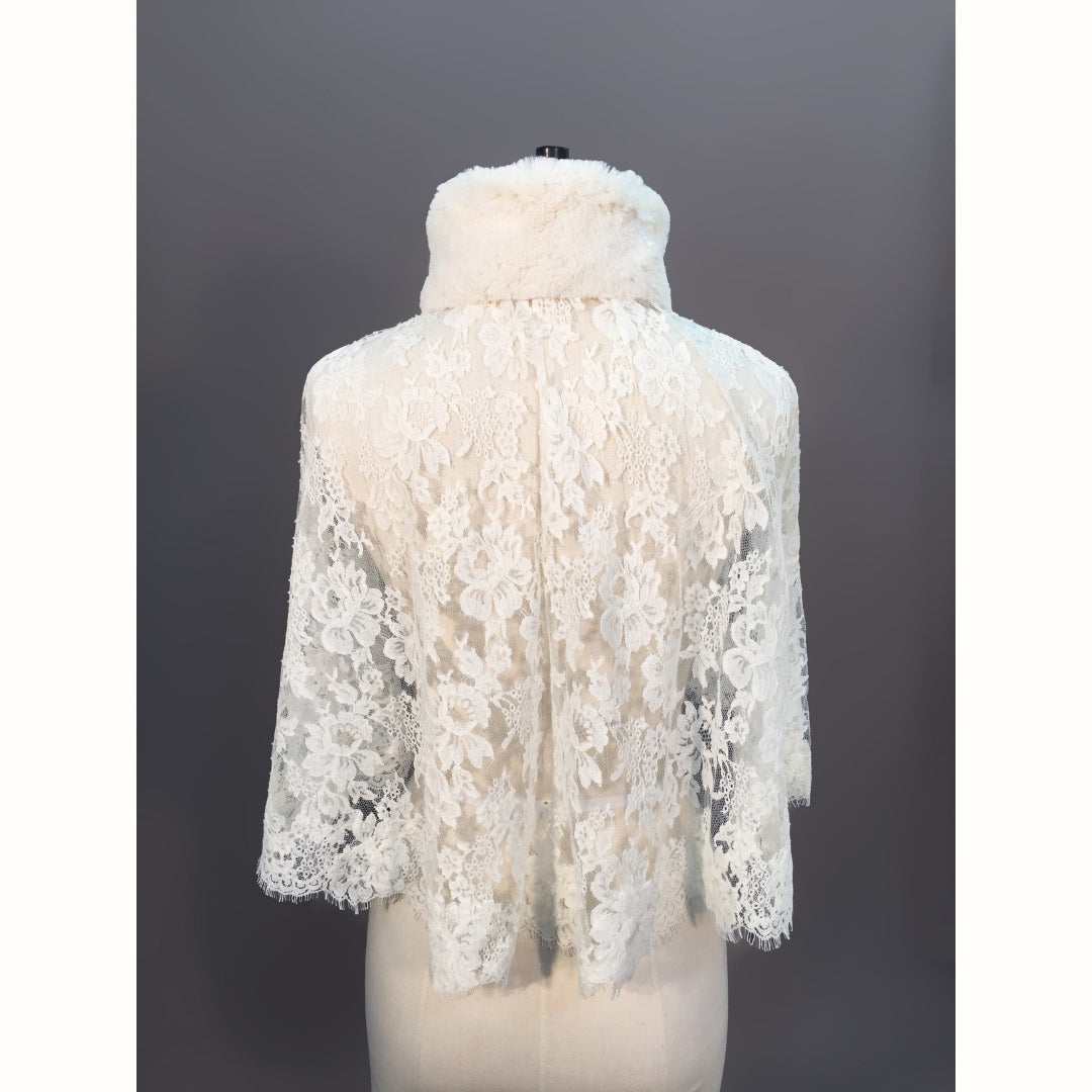 Fairytale Faux Fur and Lace Capelet